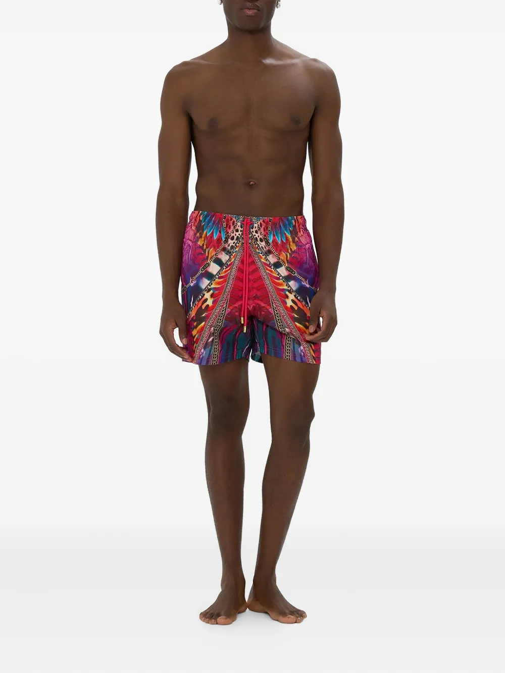 Camilla Zwembroek met elastische taille Rood