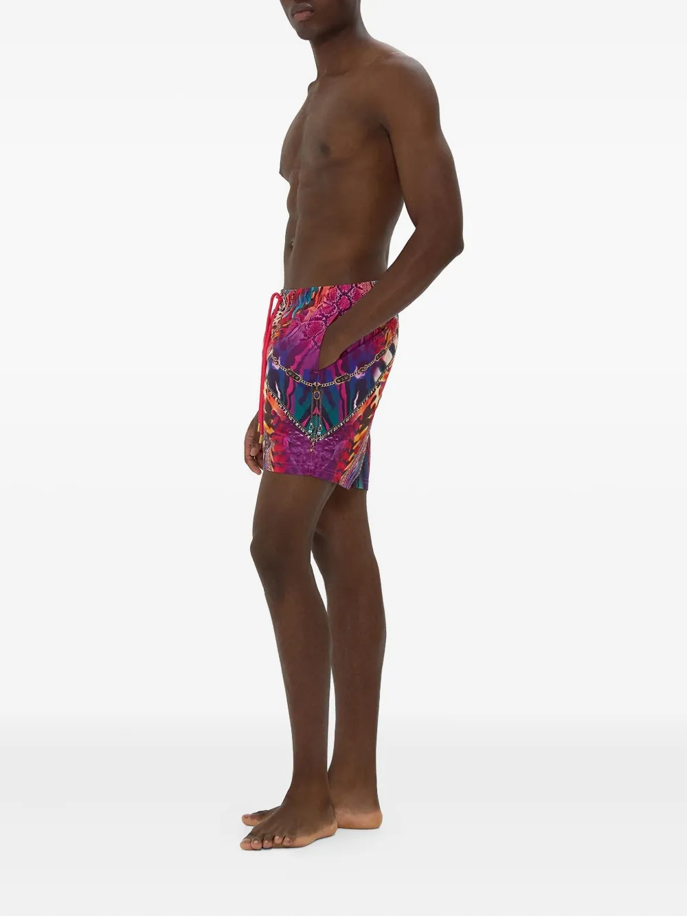 Camilla Zwembroek met elastische taille Rood