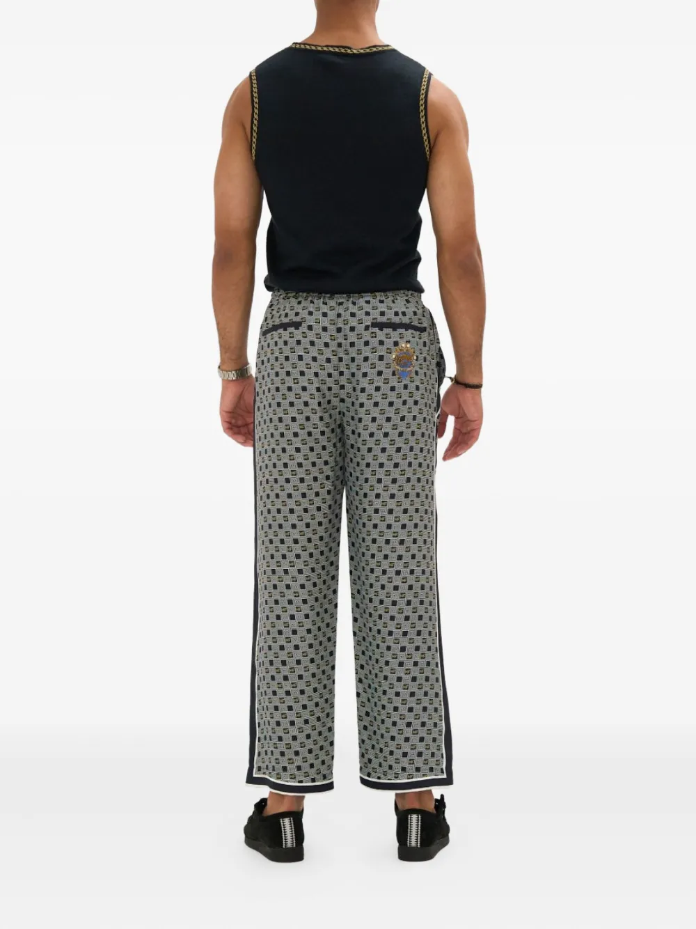 Camilla Zijden broek met elastische taille Blauw