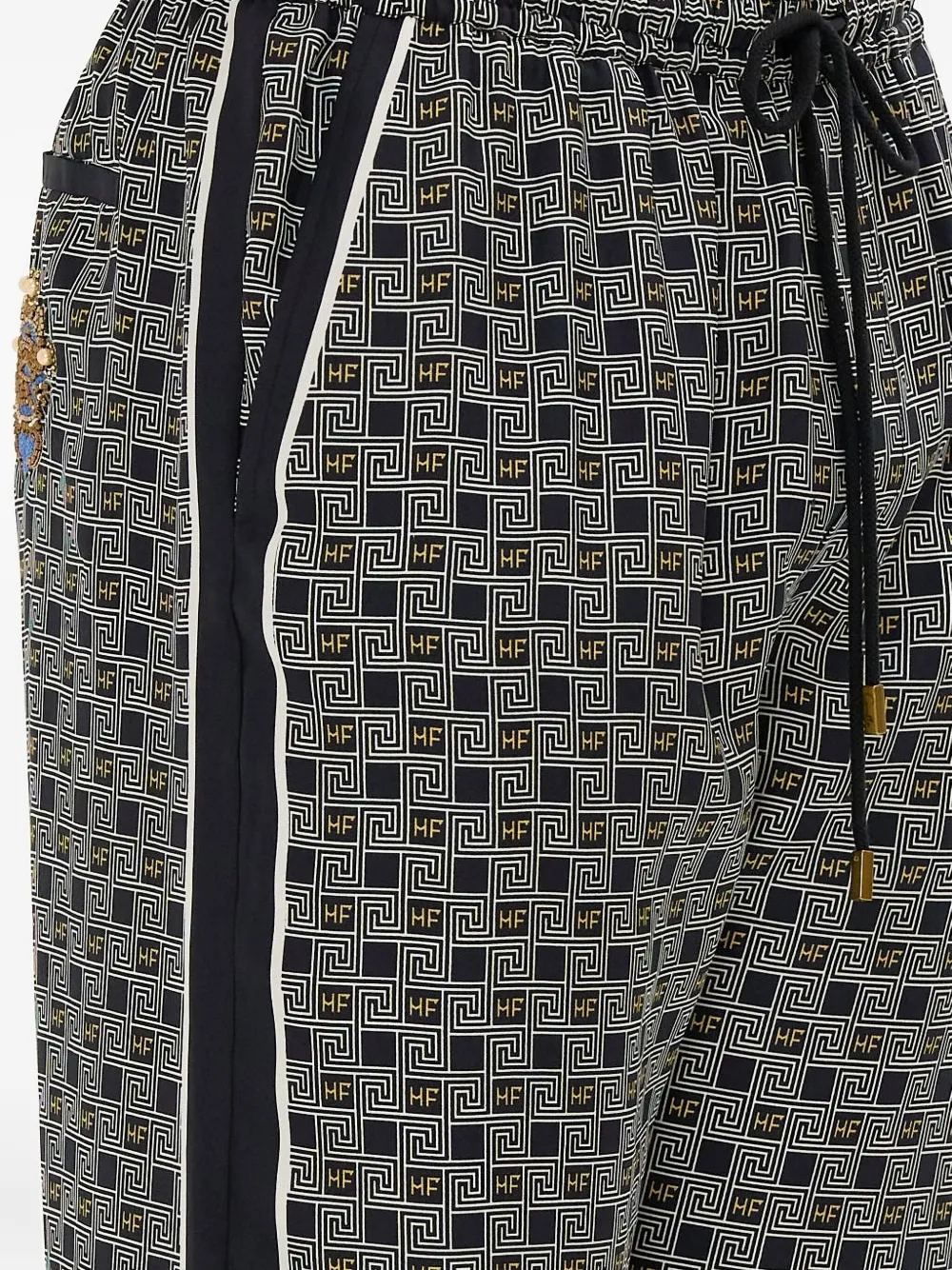 Camilla Zijden broek met elastische taille Blauw