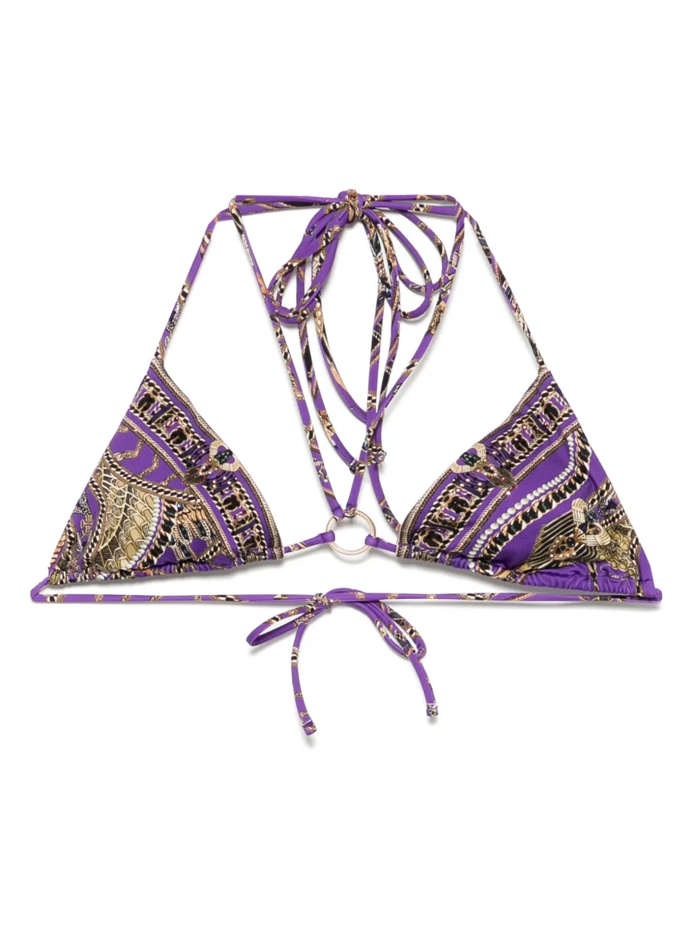 Camilla Ring Tri triangle bikini top | Purple | Image 1
