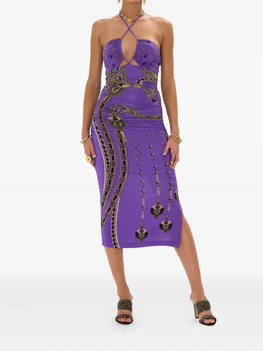 Camilla Luxorland Lady halterneck midi dress - Paars