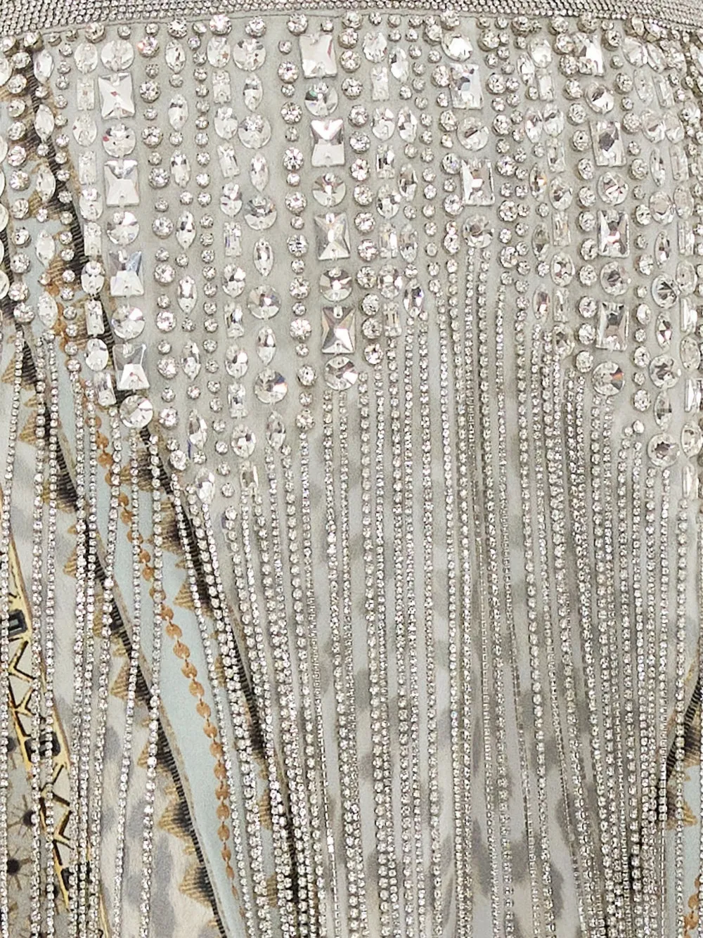 Camilla Mini-rok met franje en kralen Blauw