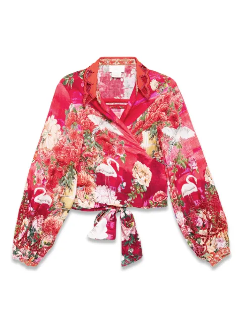 Camilla cropped wrap shirt