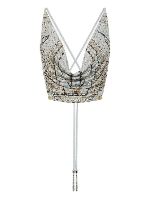 Camilla top con cuello desbocado