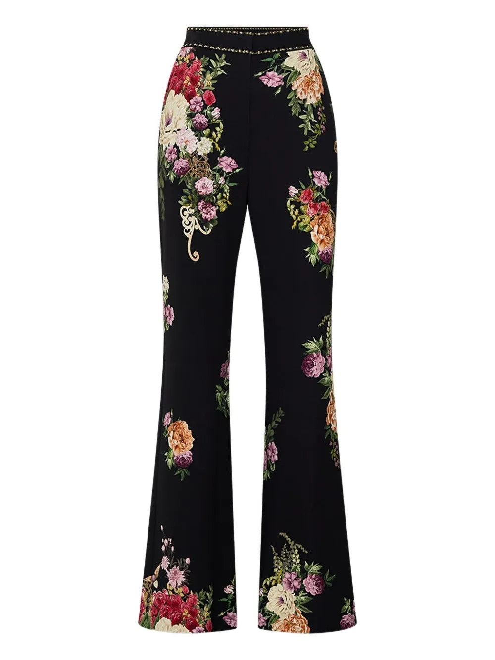 Camilla Adorned in Alexandria flared trousers | Black | Image 1