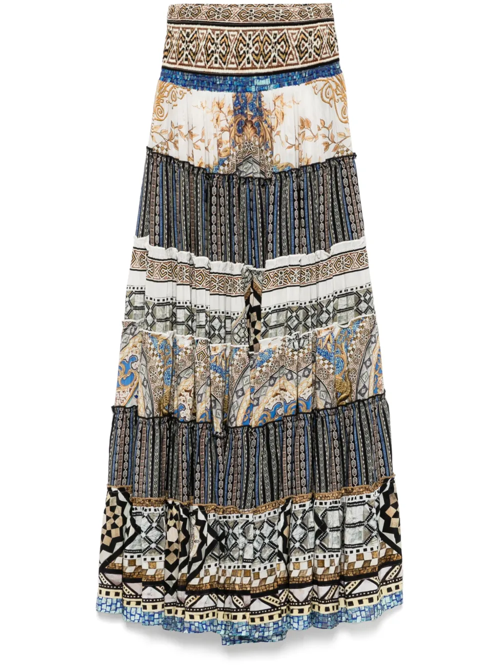 Camilla Make Me Your Mosaic Shirred Waist skirt - Bianco
