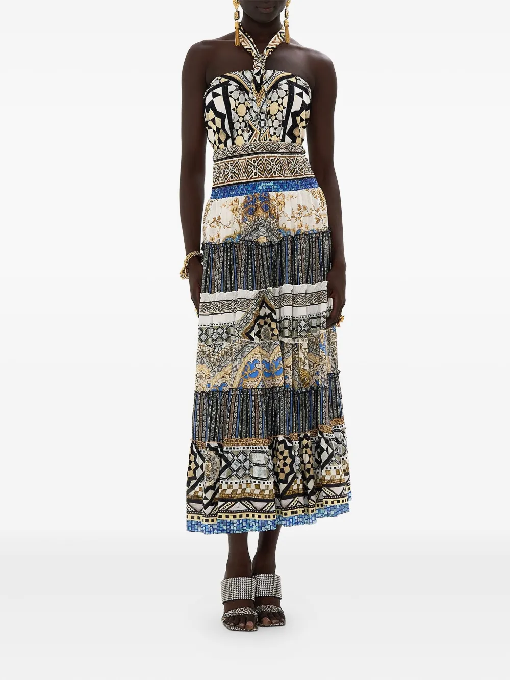 Camilla Make Me Your Mosaic midi dress - Beige