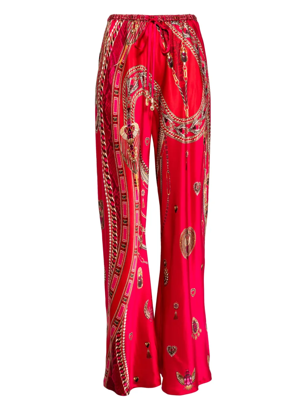 Camilla bias cut drawstring pants | Red | Image 1