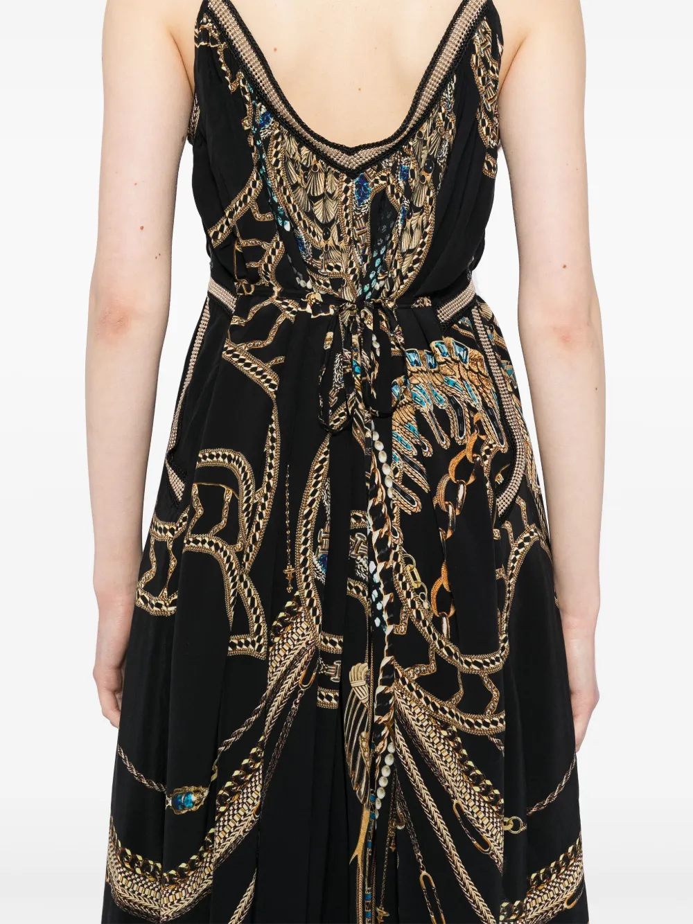 Camilla Asymmetrische jurk met bandjes Zwart