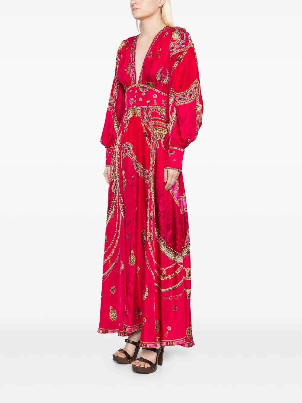 Camilla Jurk met tailleband Rood