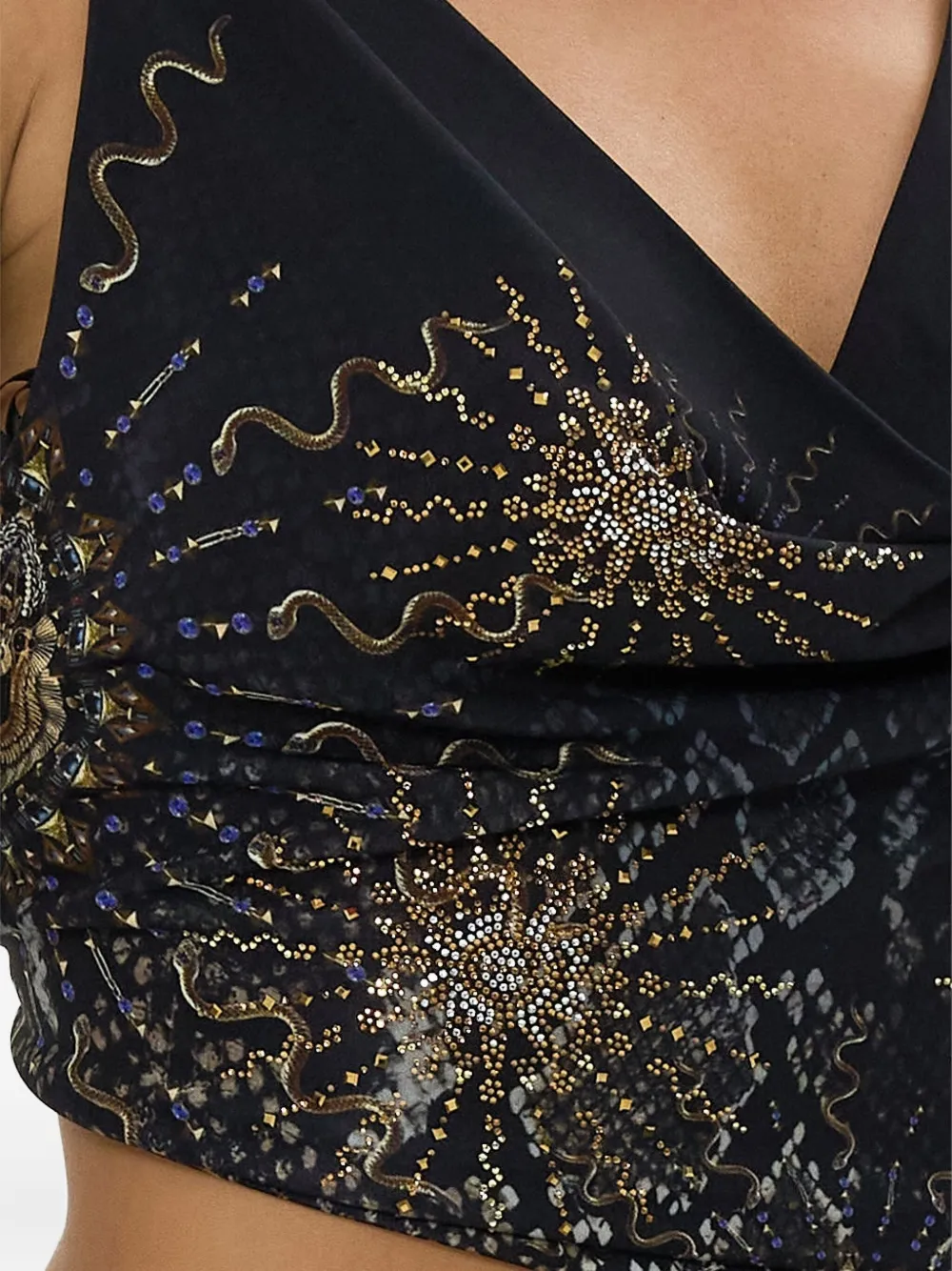 Camilla Call Me Cleopatra top met V-hals Zwart