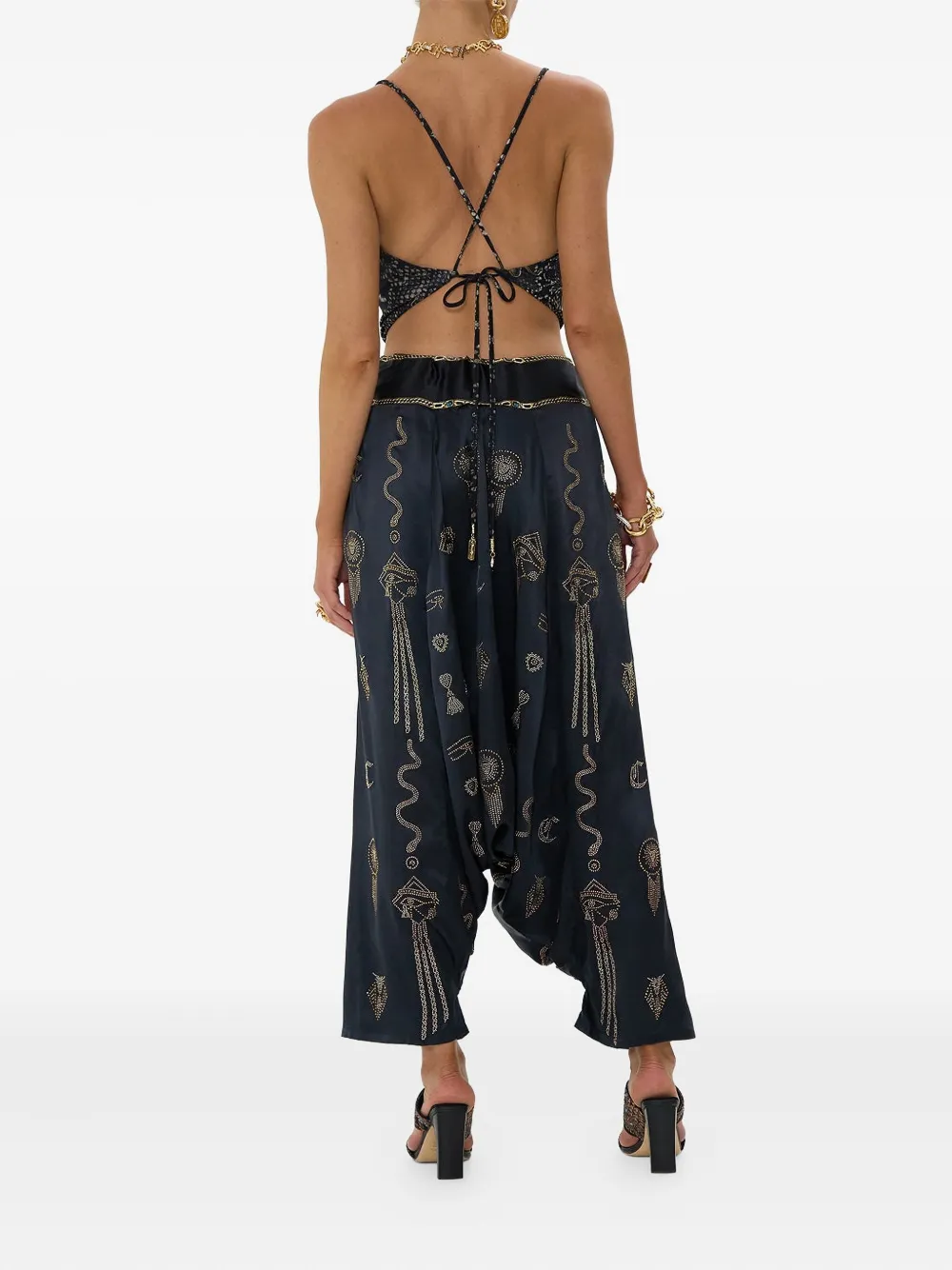 Camilla Call Me Cleopatra top met V-hals Zwart