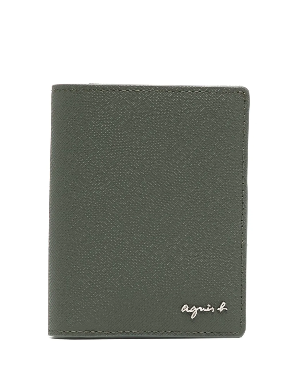 logo-plaque leather wallet