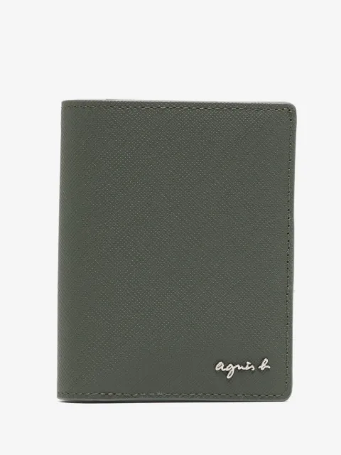 agnès b.  portefeuille en cuir à plaque logo