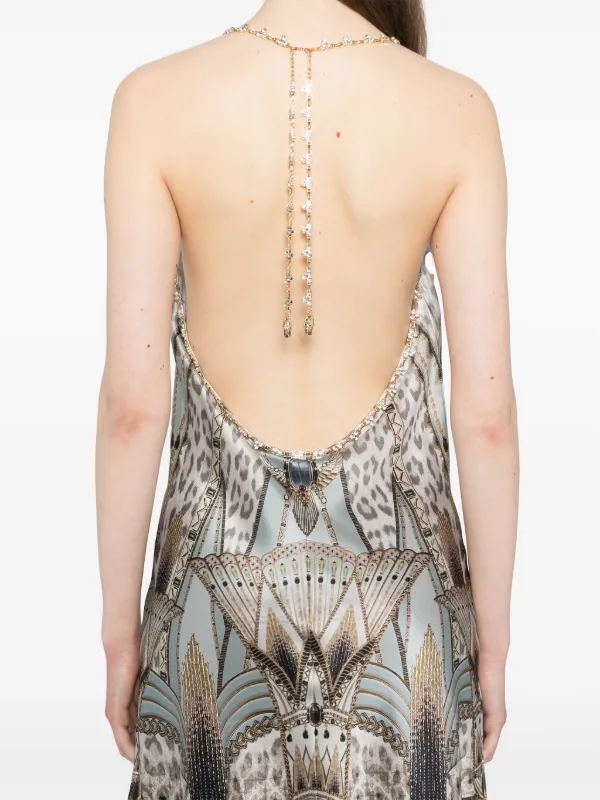 Camilla The Sahara Starlet Short Bias Halter Dress | Grey | FARFETCH UZ