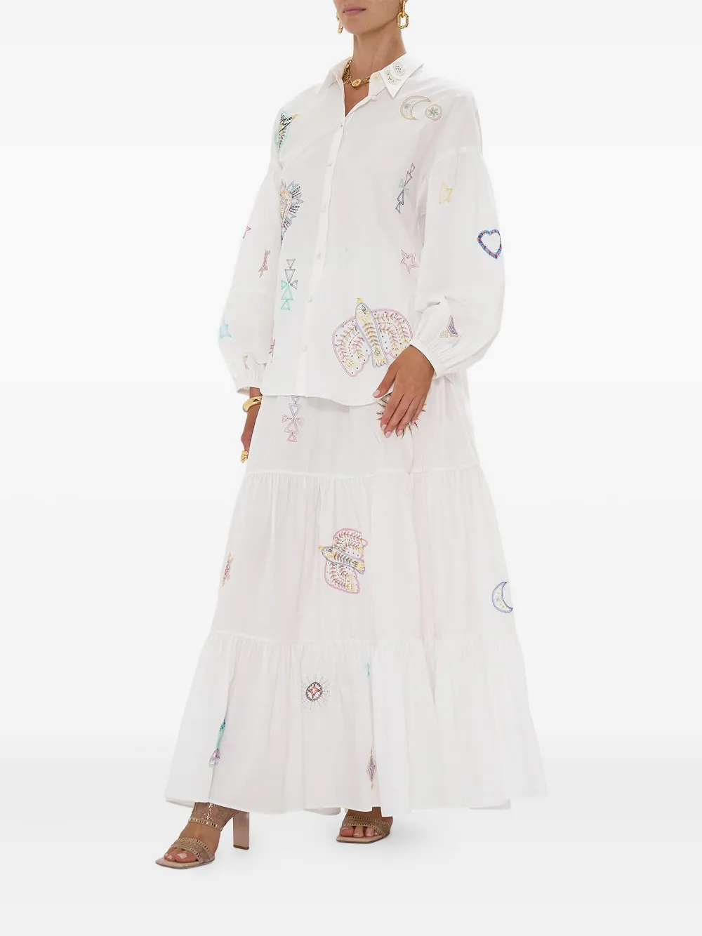 Camilla Blouse met ballonmouwen Wit