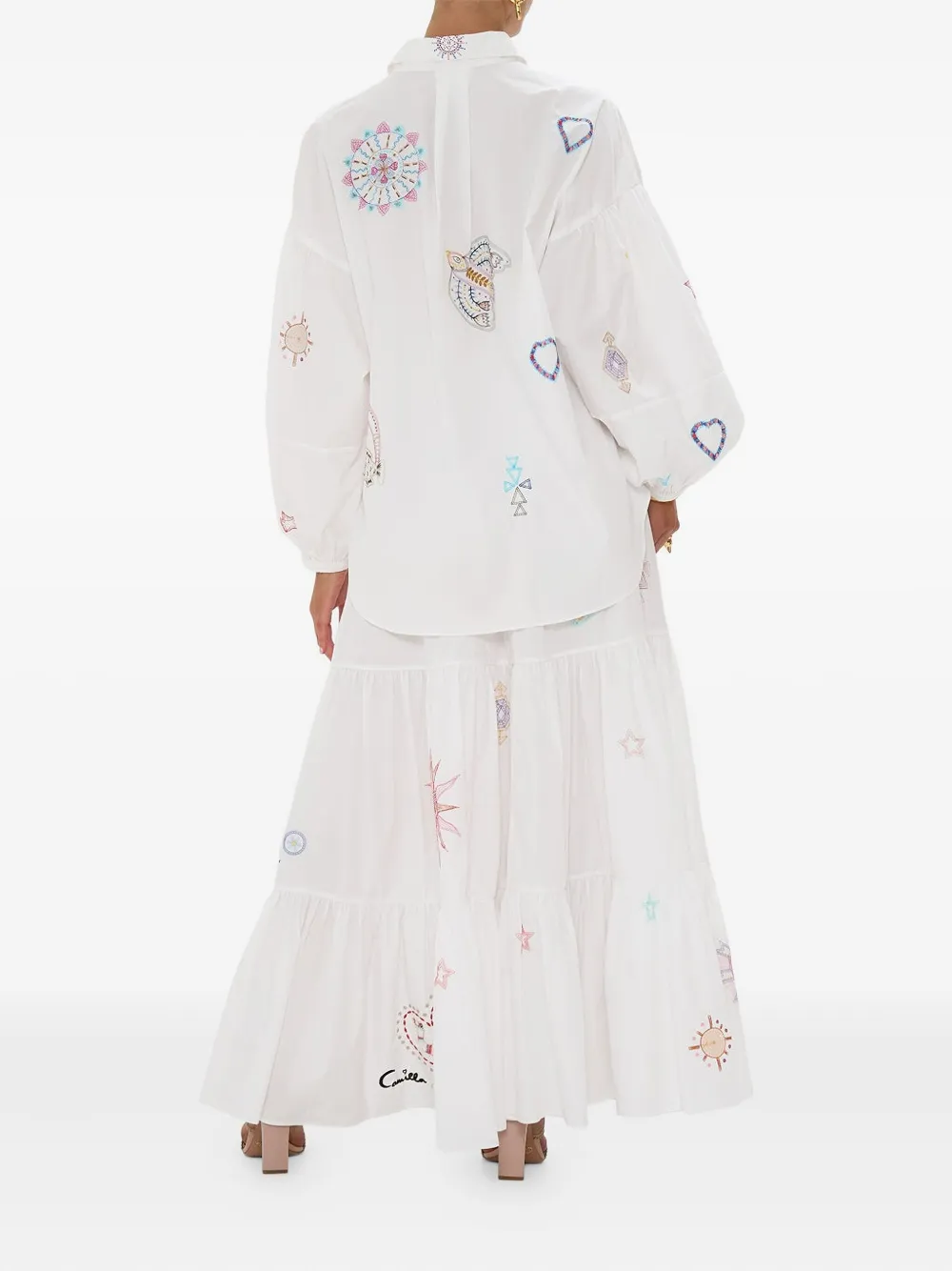 Camilla Blouse met ballonmouwen Wit