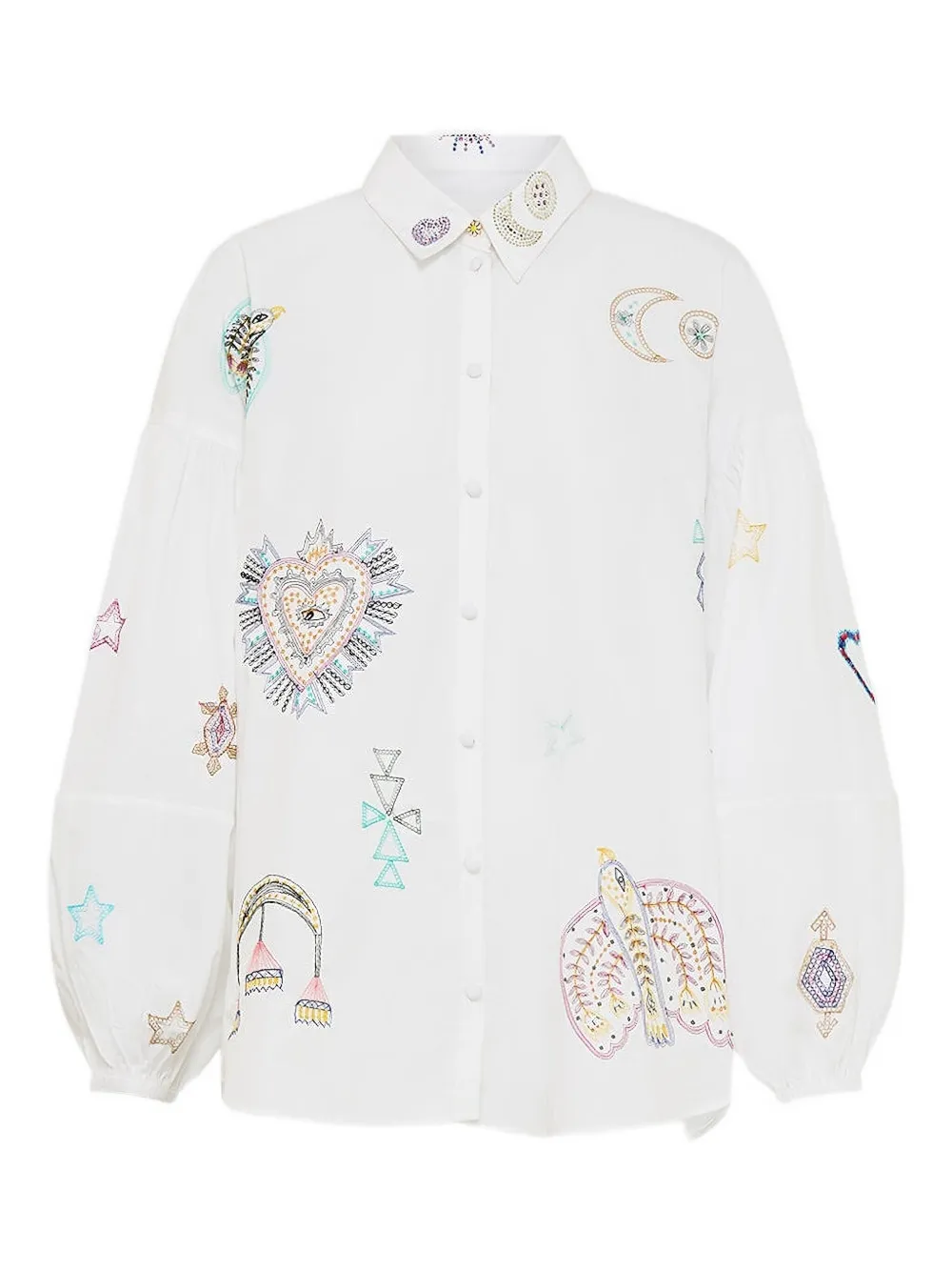 Camilla balloon-sleeve blouse - Bianco