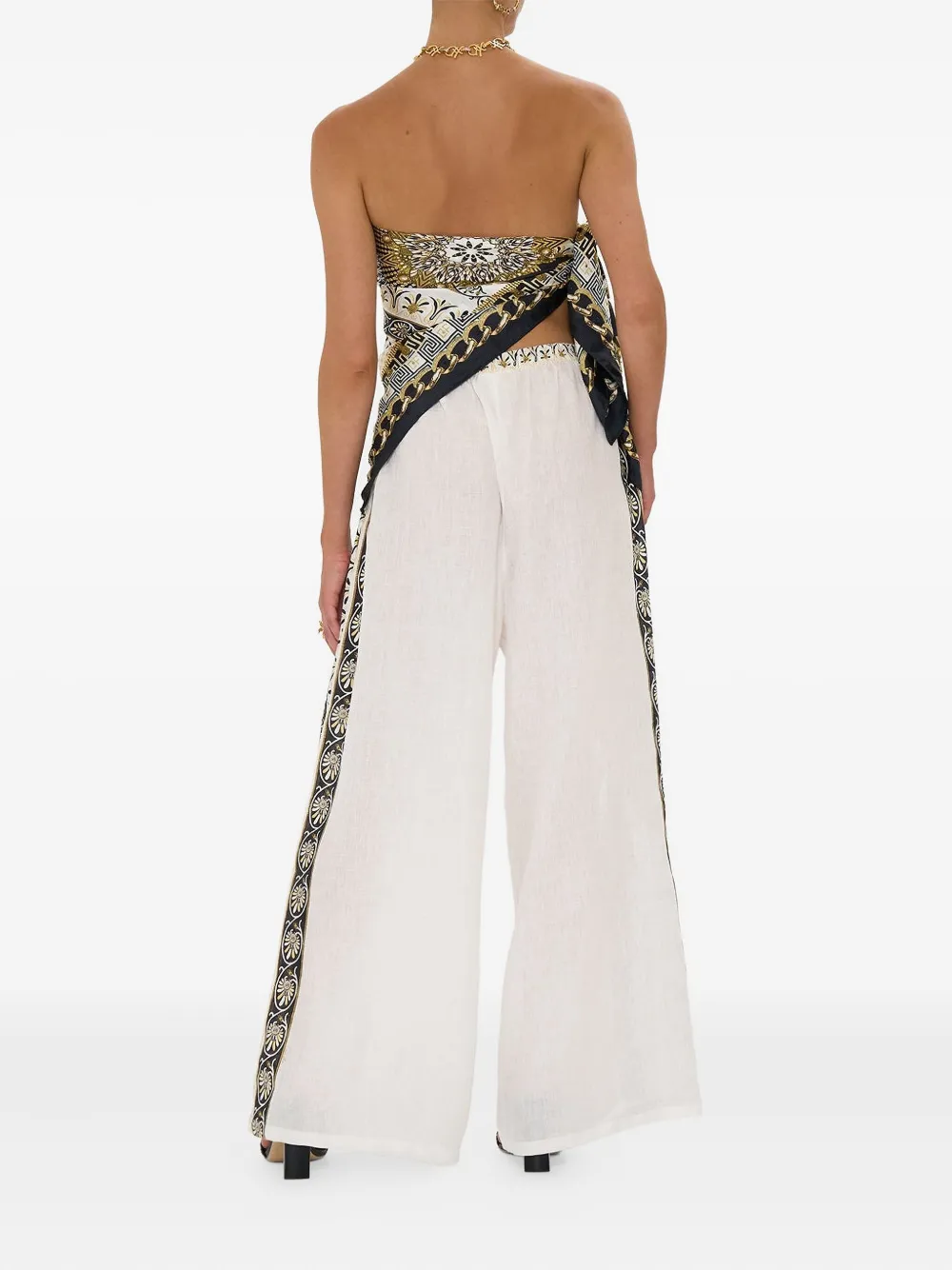Camilla Temples Of Dendara Wide-leg Trousers In White