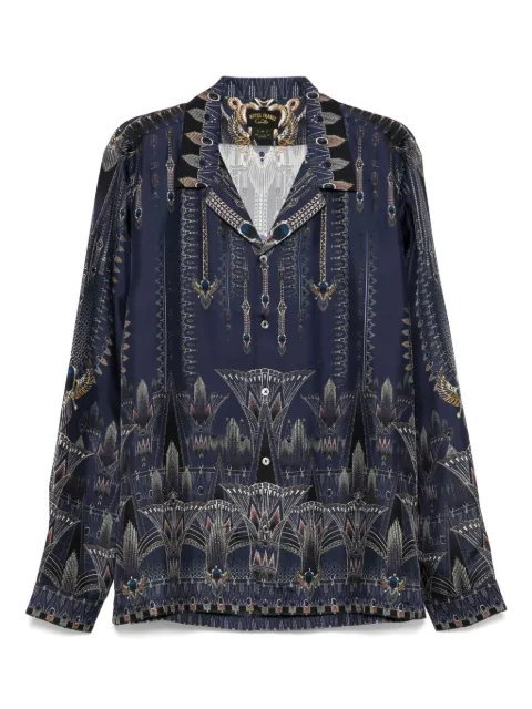 Camilla long-sleeved camp-collared shirt