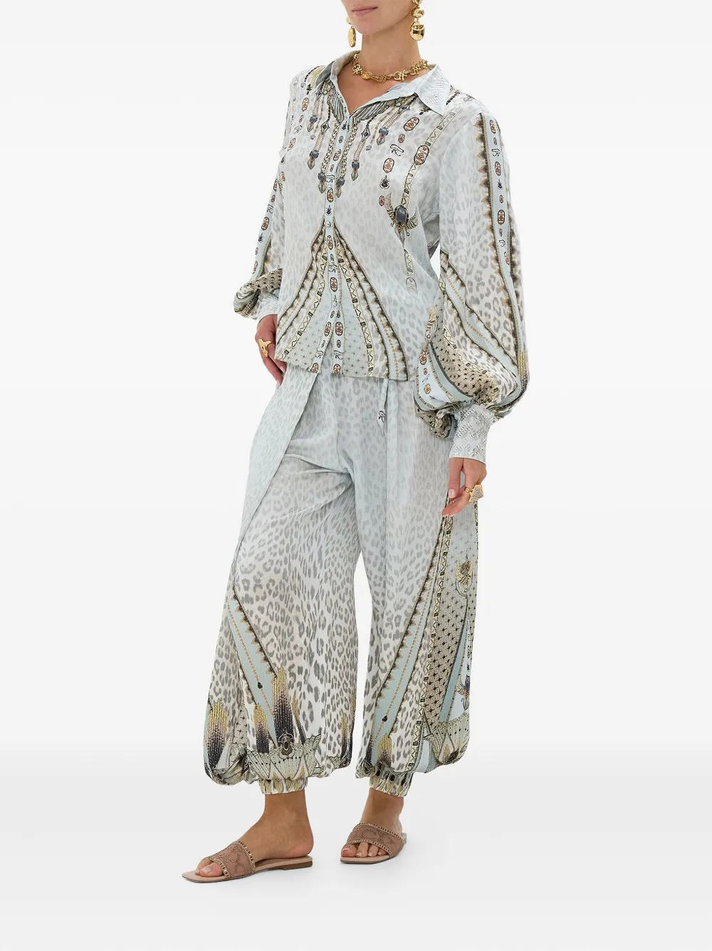 Camilla Satijnen blouse Blauw