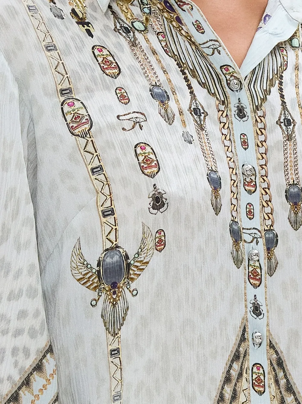 Camilla Satijnen blouse Blauw