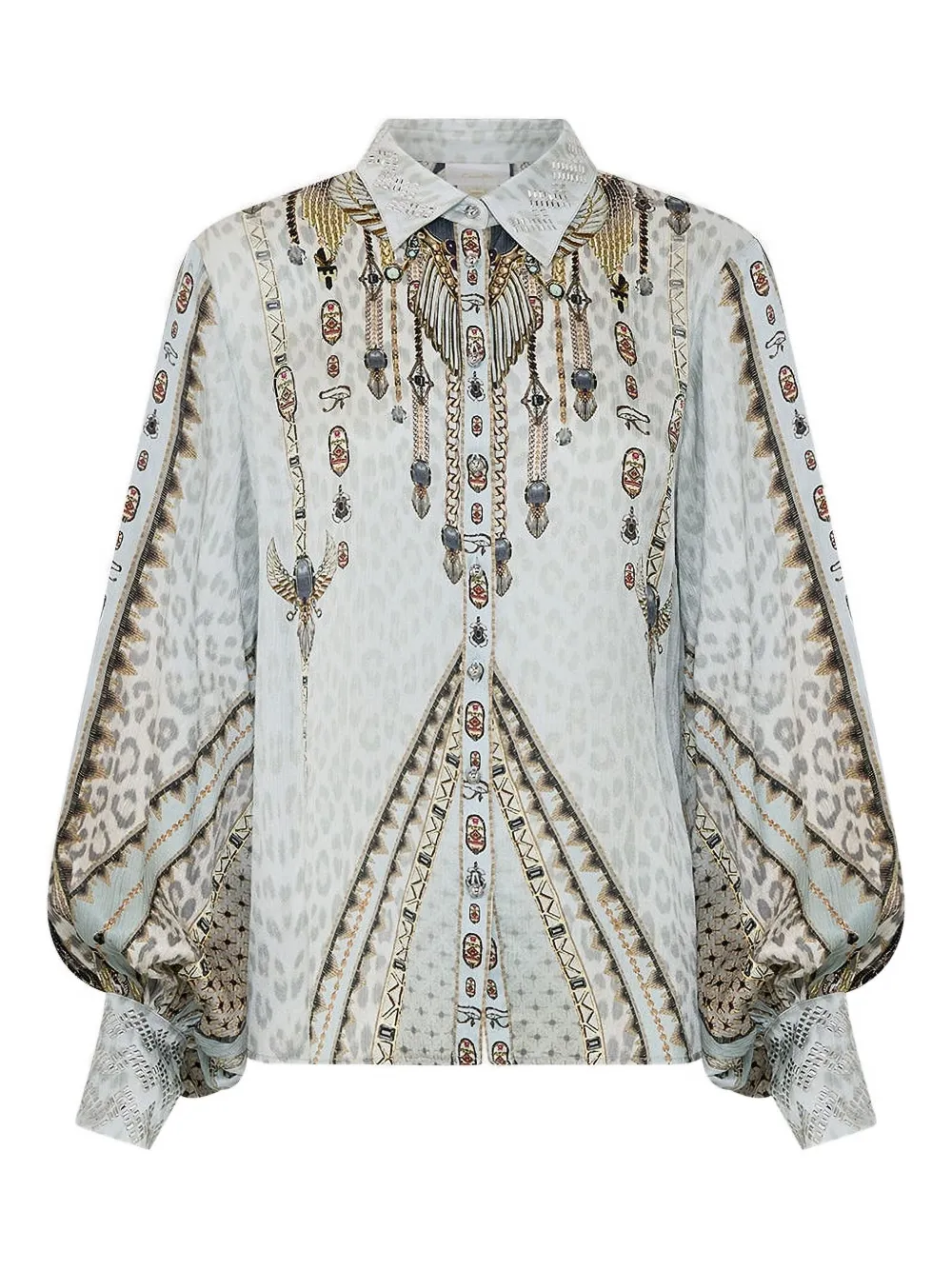 Camilla Satijnen blouse Blauw