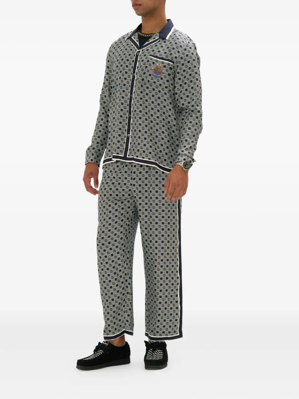 Camilla Overhemd met patroon en lange mouwen Blauw