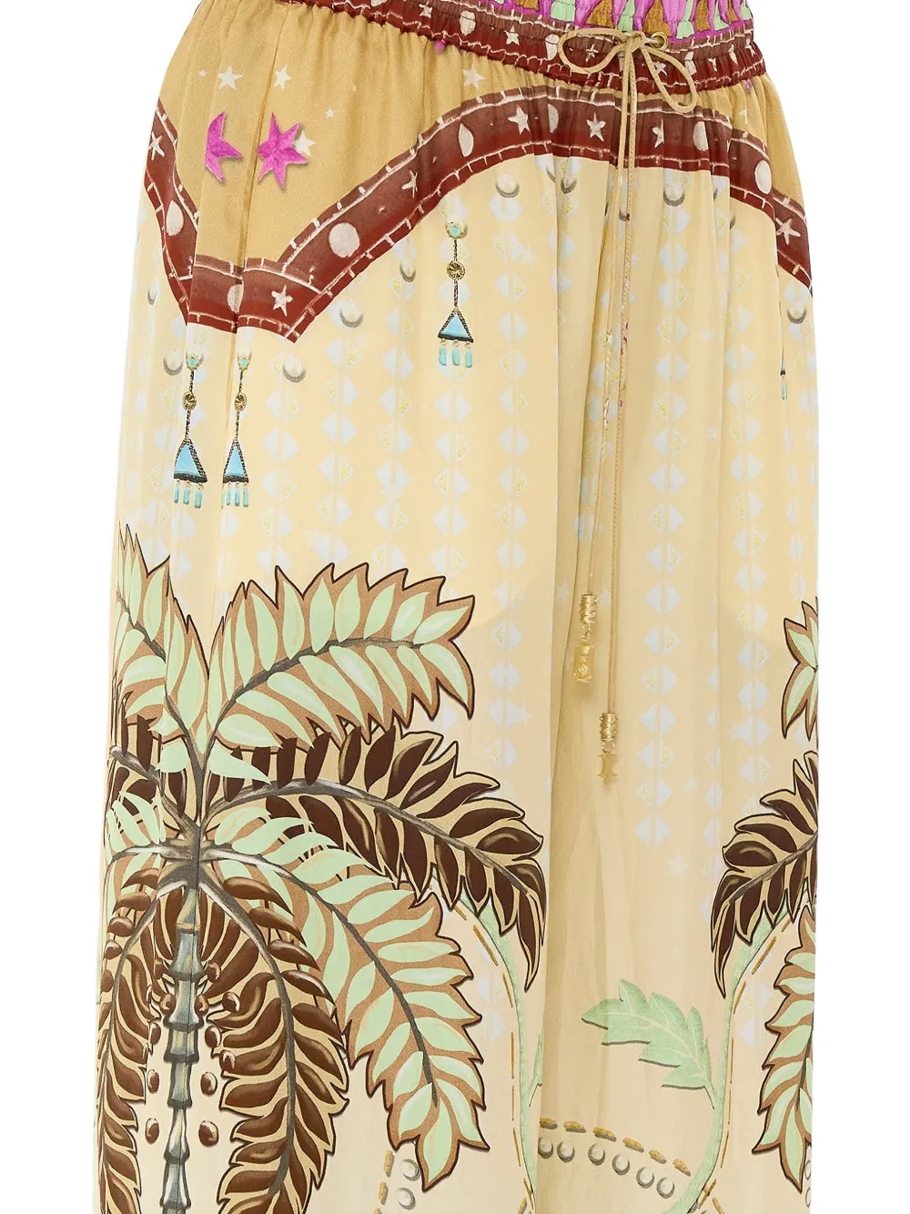 Camilla Aswan broek met abstracte print Beige