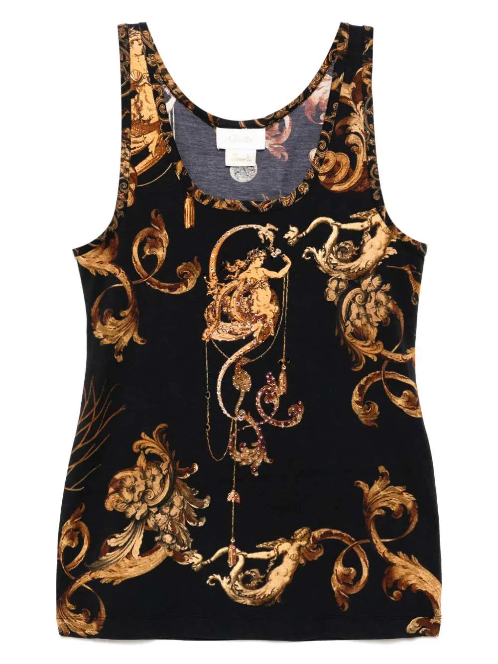 jersey scoop-neck tank top