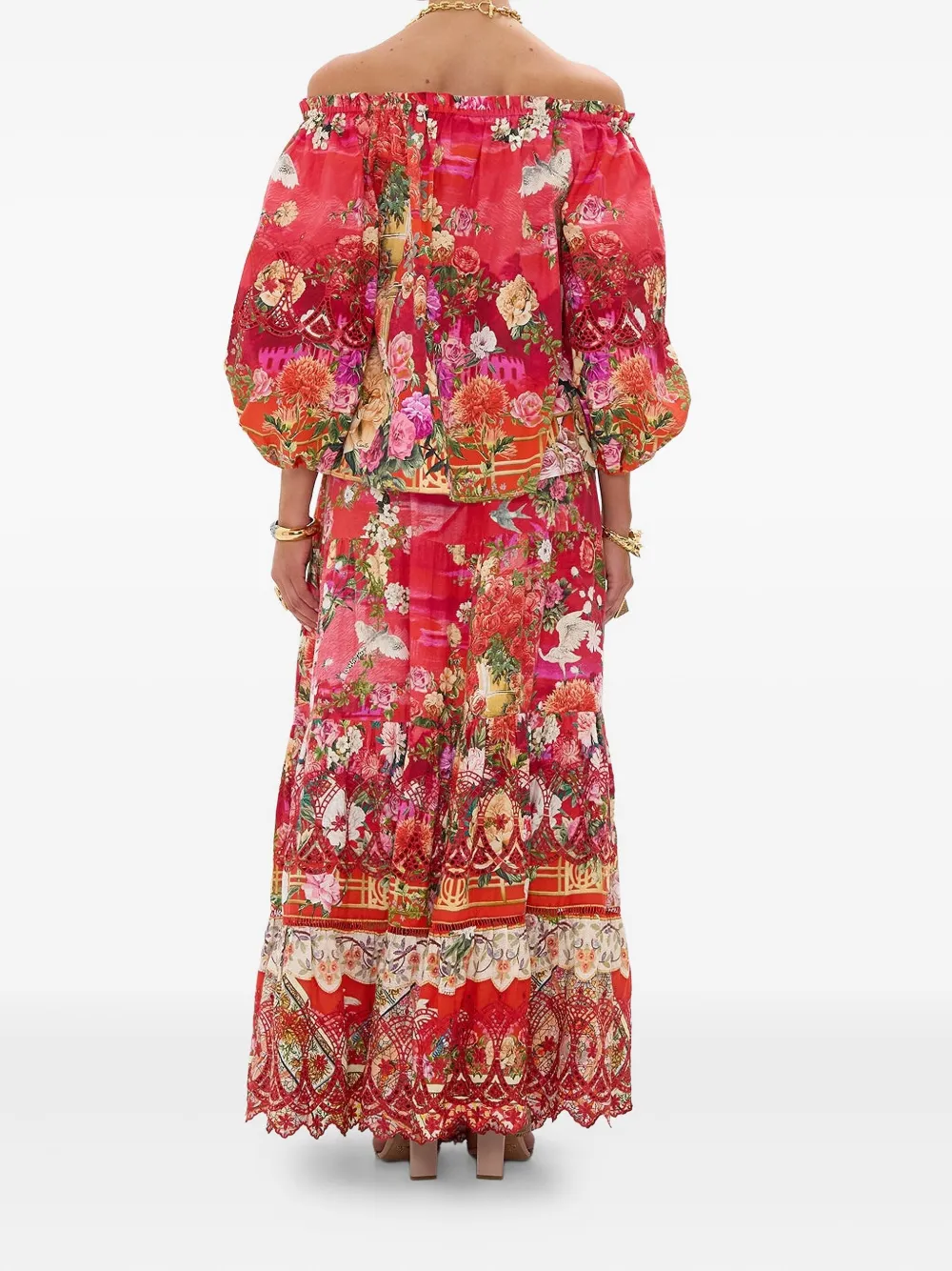 Camilla Sweet Home Alexandria gelaagde maxi-rok Rood