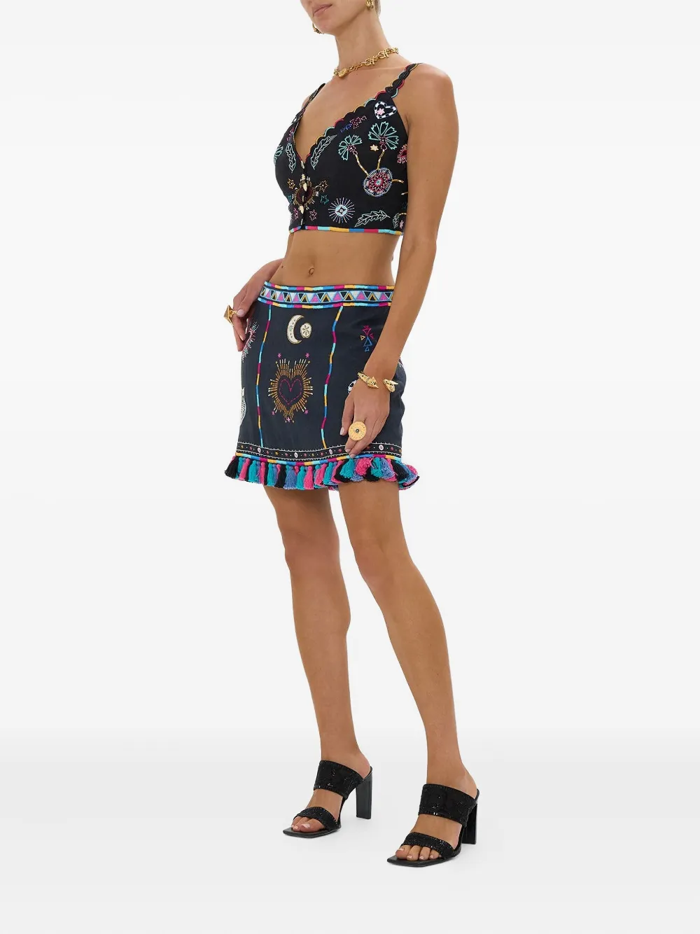 Camilla Nubian Nights top met print Blauw