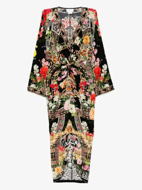 Camilla long split front twist dress