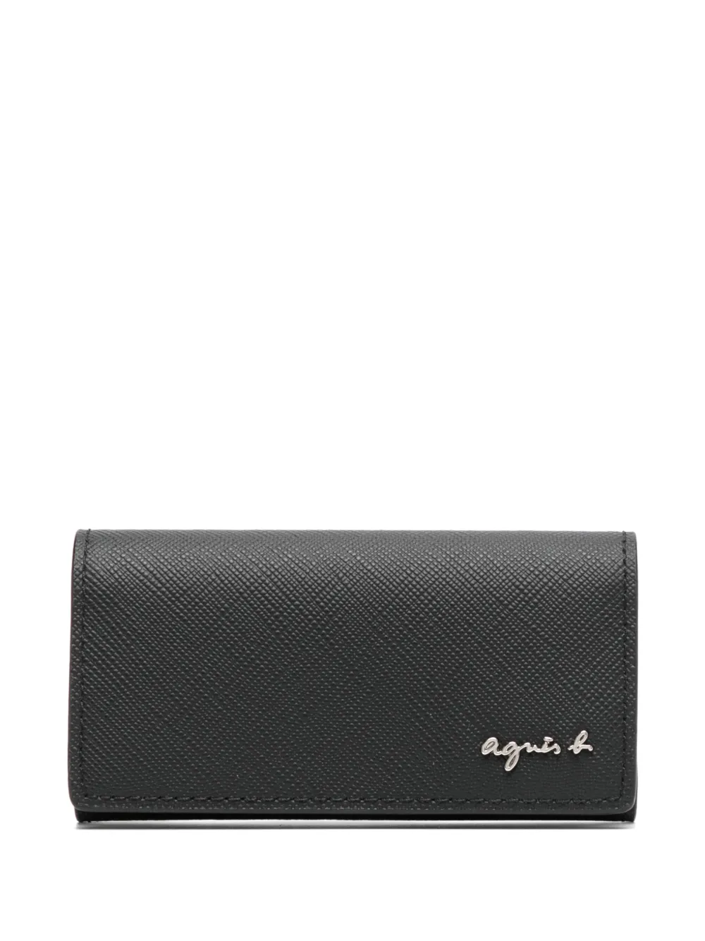 logo-plaque leather wallet