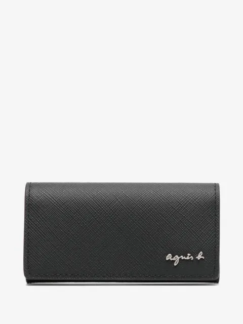 agnès b.  cartera con placa del logo