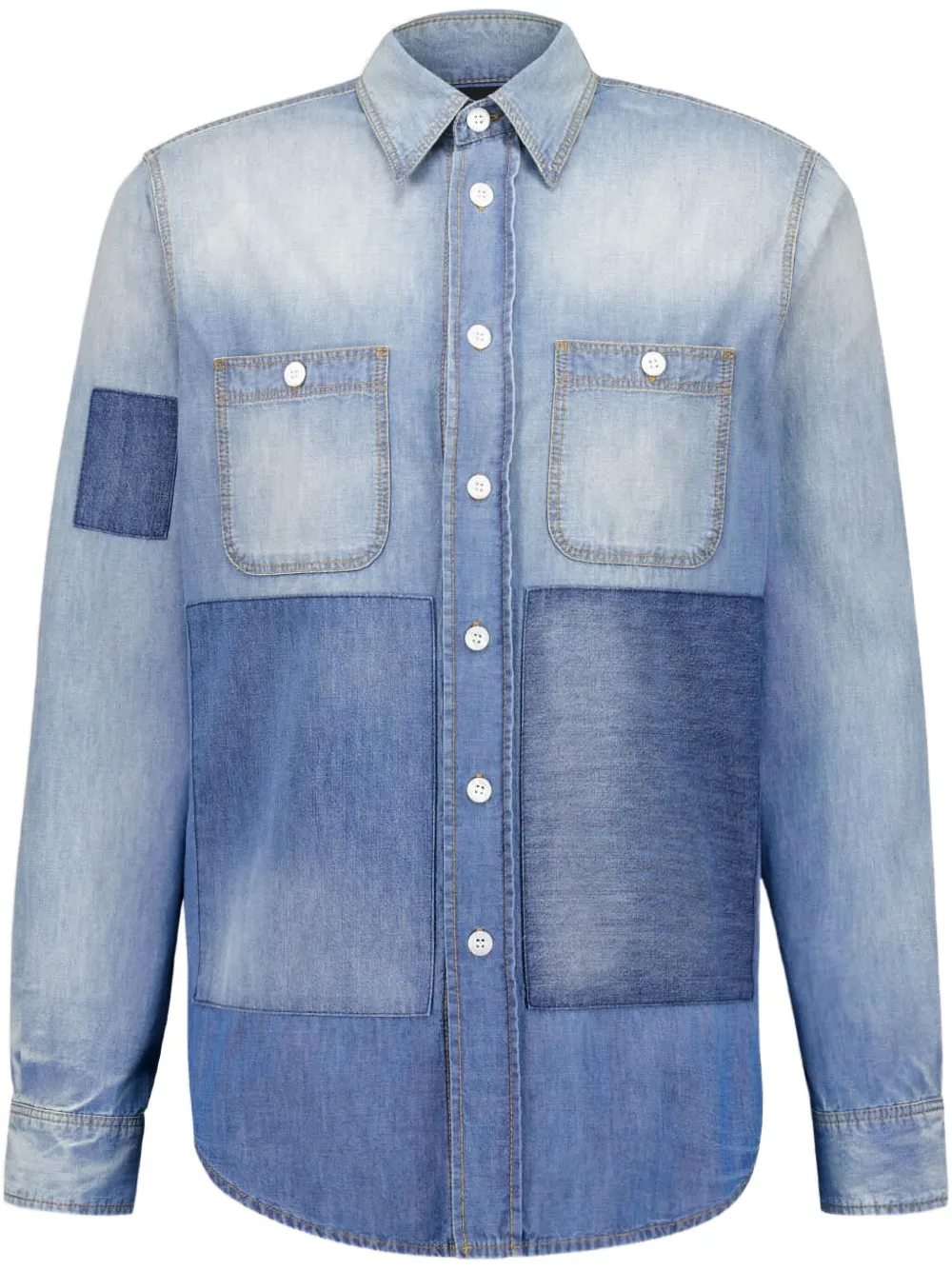 Givenchy camisa de mezclilla con diseño patchwork | azul | Image 1