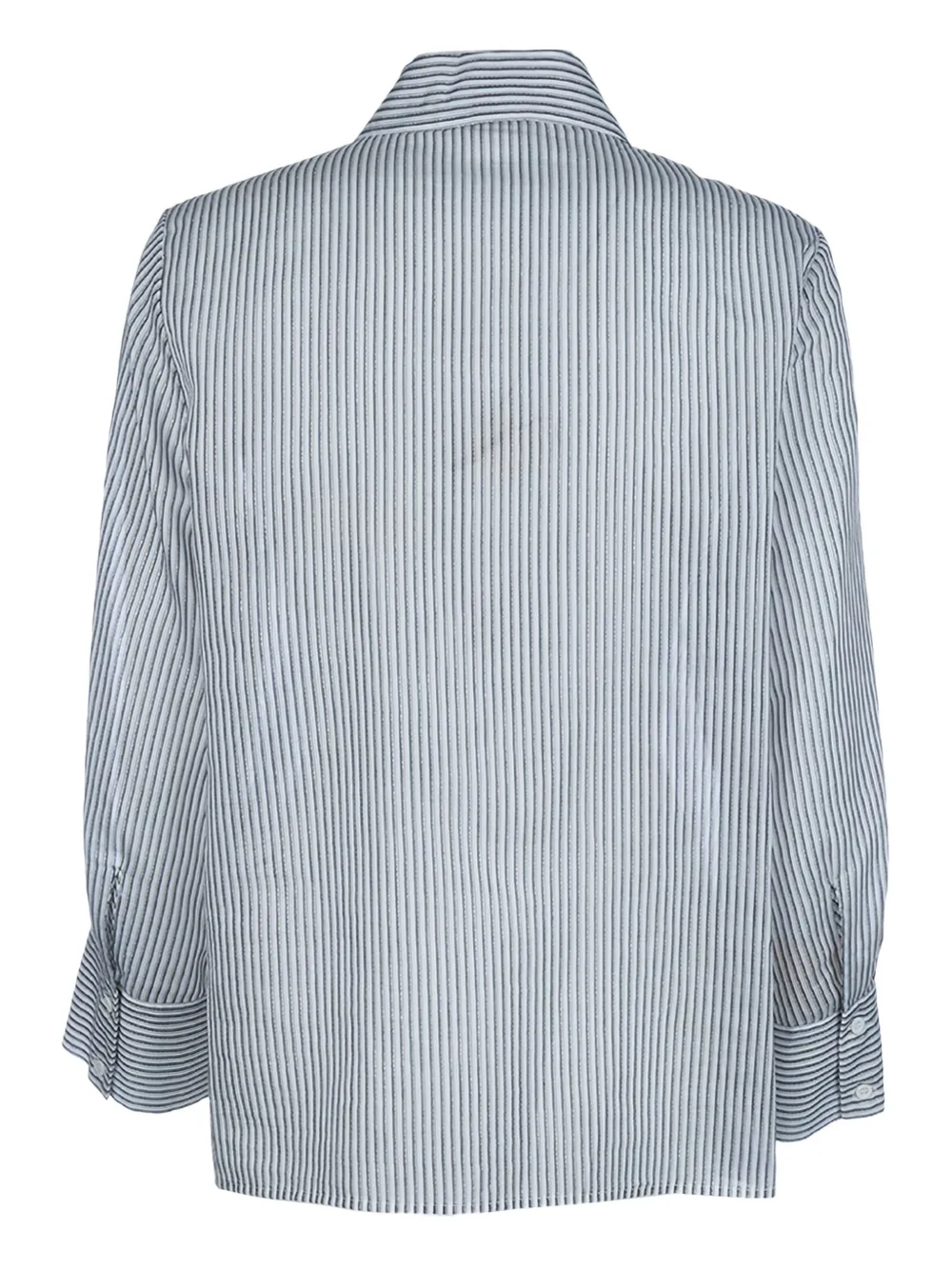 Peserico Gestreepte blouse met cropped mouwen Blauw