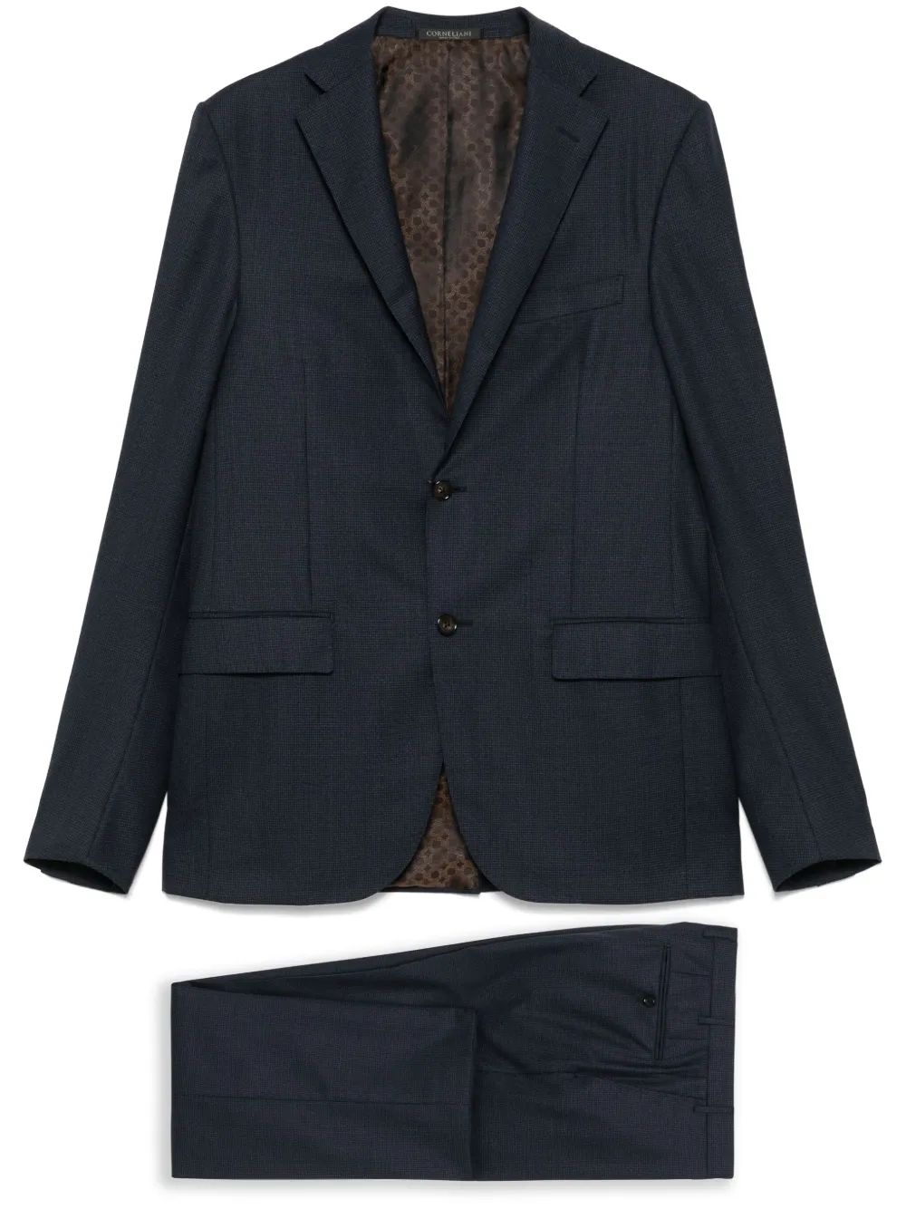 check-pattern single-breasted suit