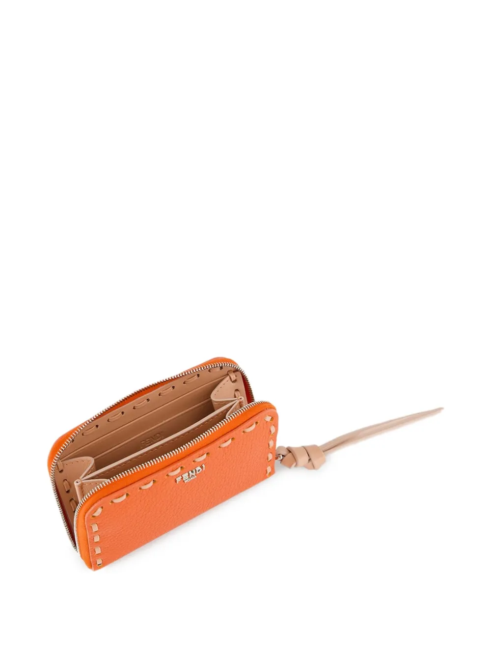 Fendi Mini Peekaboo Wallet In Orange