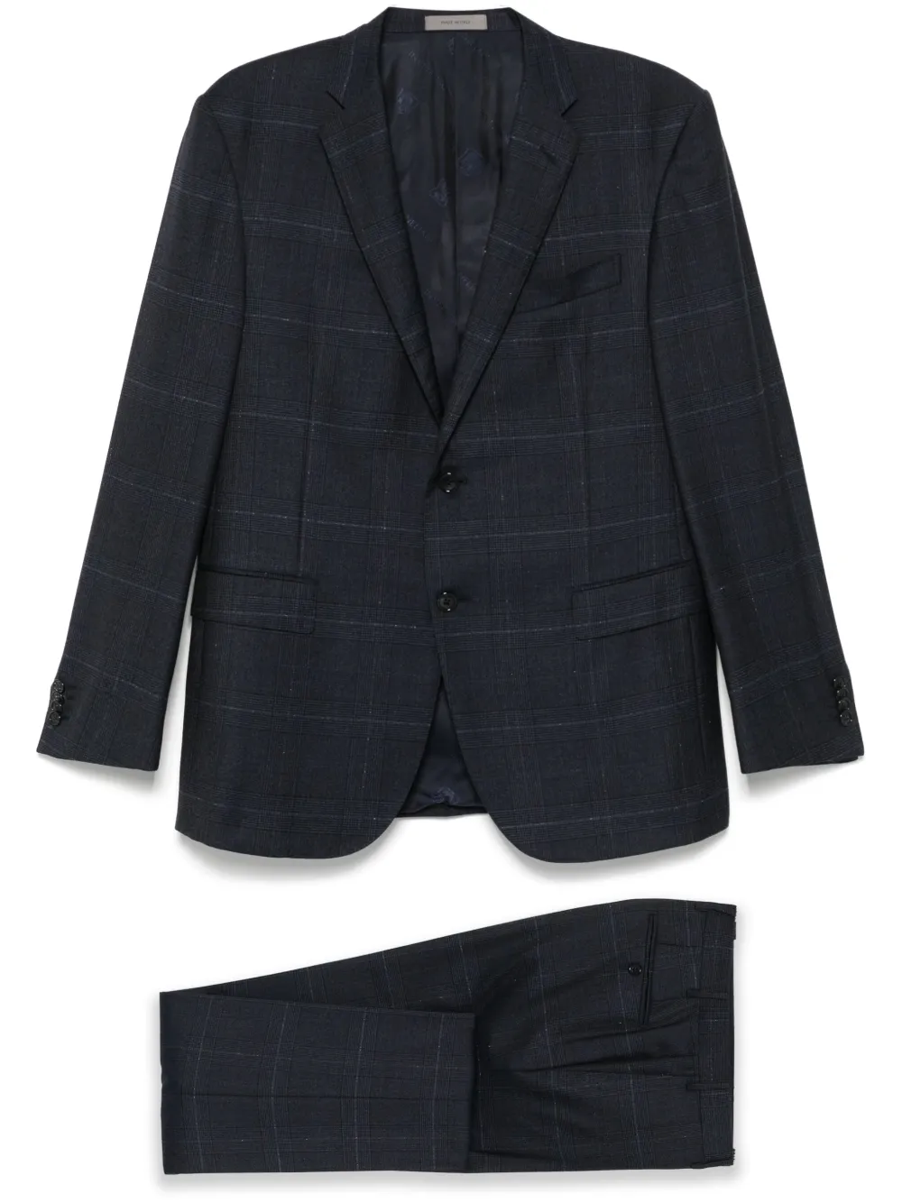 check-pattern single-breasted suit