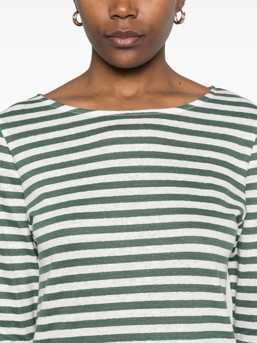 Majestic Filatures Gestreept T-shirt Groen