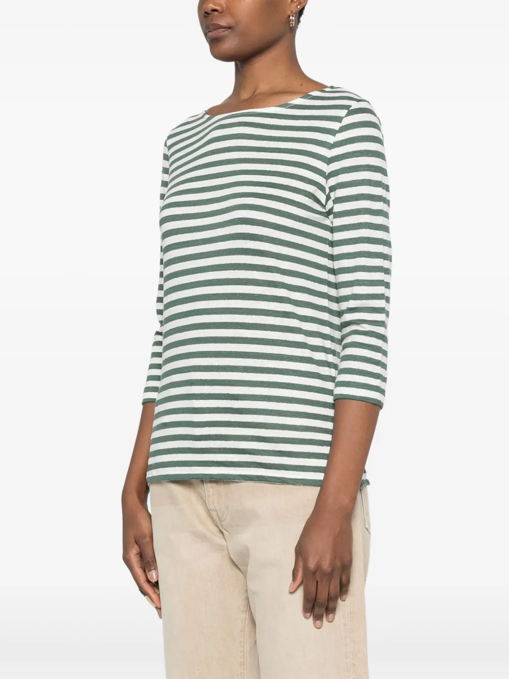 Majestic Filatures Gestreept T-shirt Groen