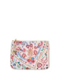Camilla printed clutch bag - White