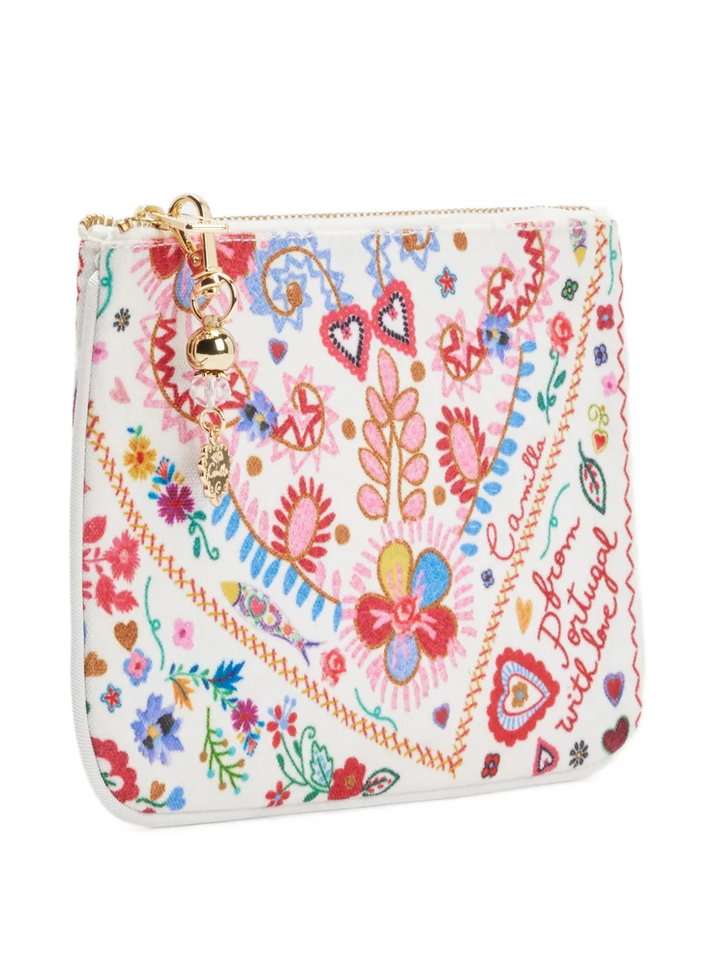 Camilla Clutch met print Wit