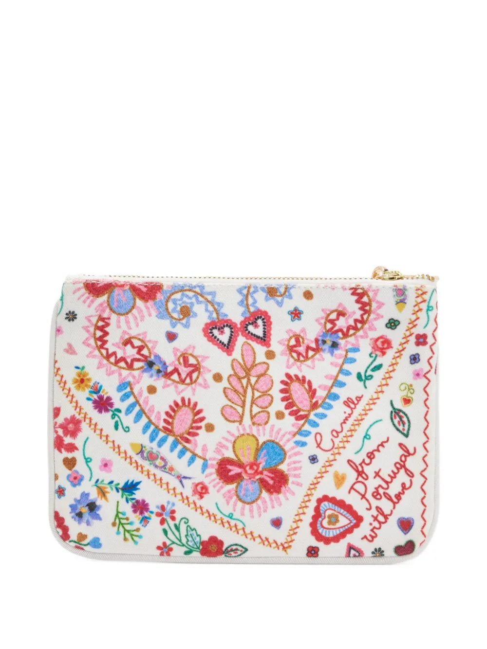 Camilla Clutch met print Wit