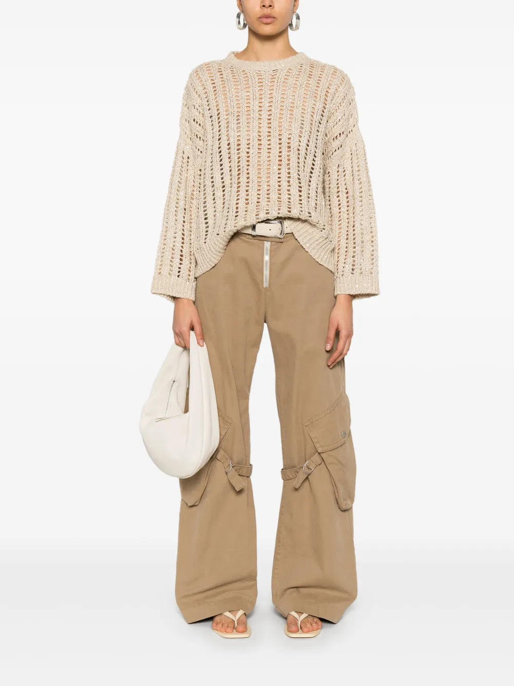 Brunello Cucinelli Opengebreide trui Beige