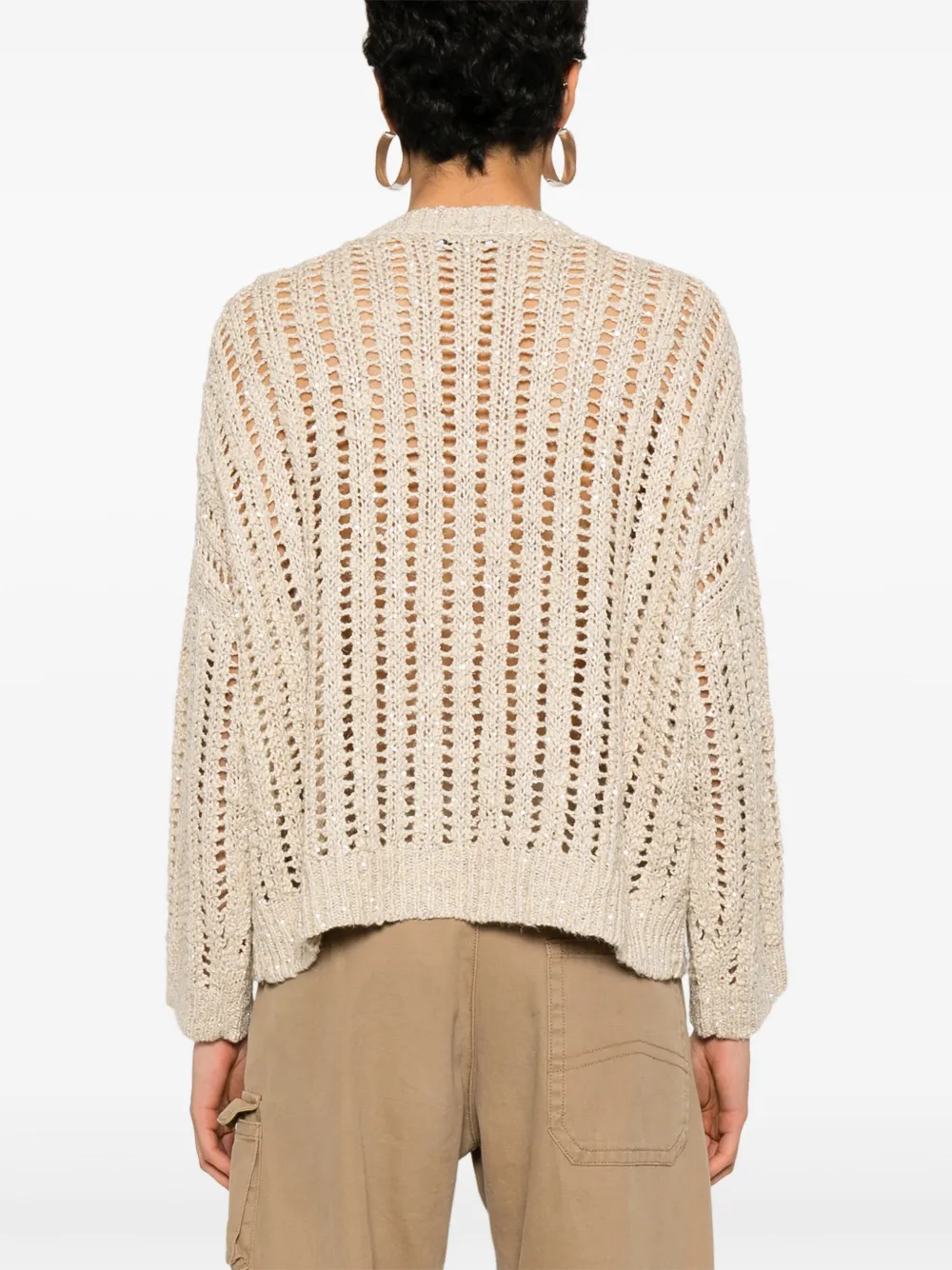 Brunello Cucinelli Opengebreide trui Beige