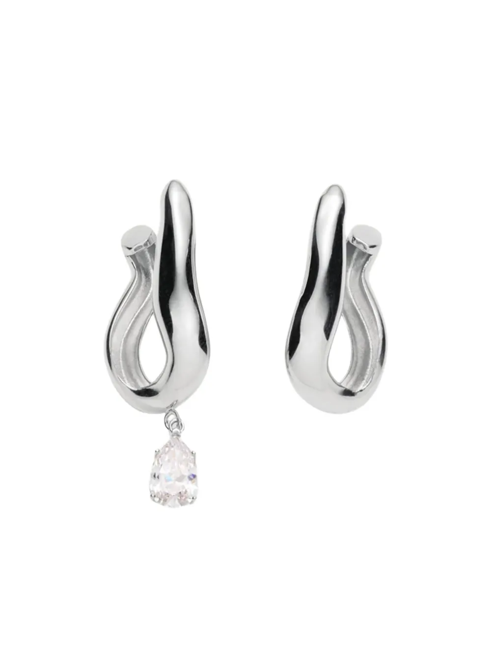 Magda Butrym Drop crystal wave earrings - Zilver
