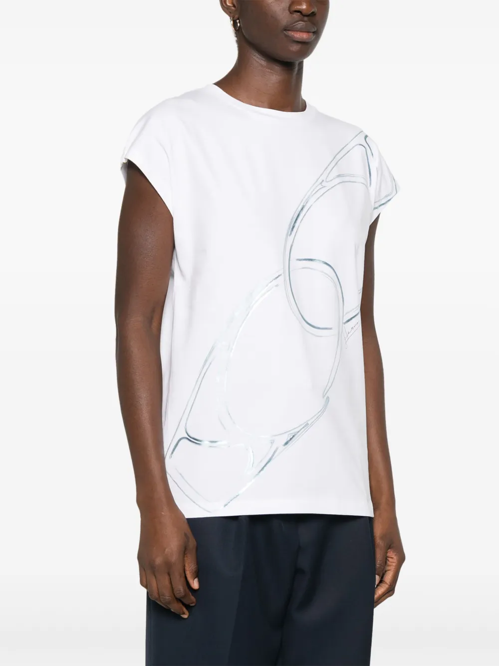 Herno T-shirt met print Wit